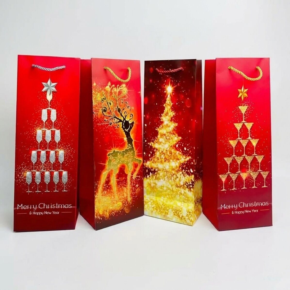 Bolsa de regalo para botella - Navidad