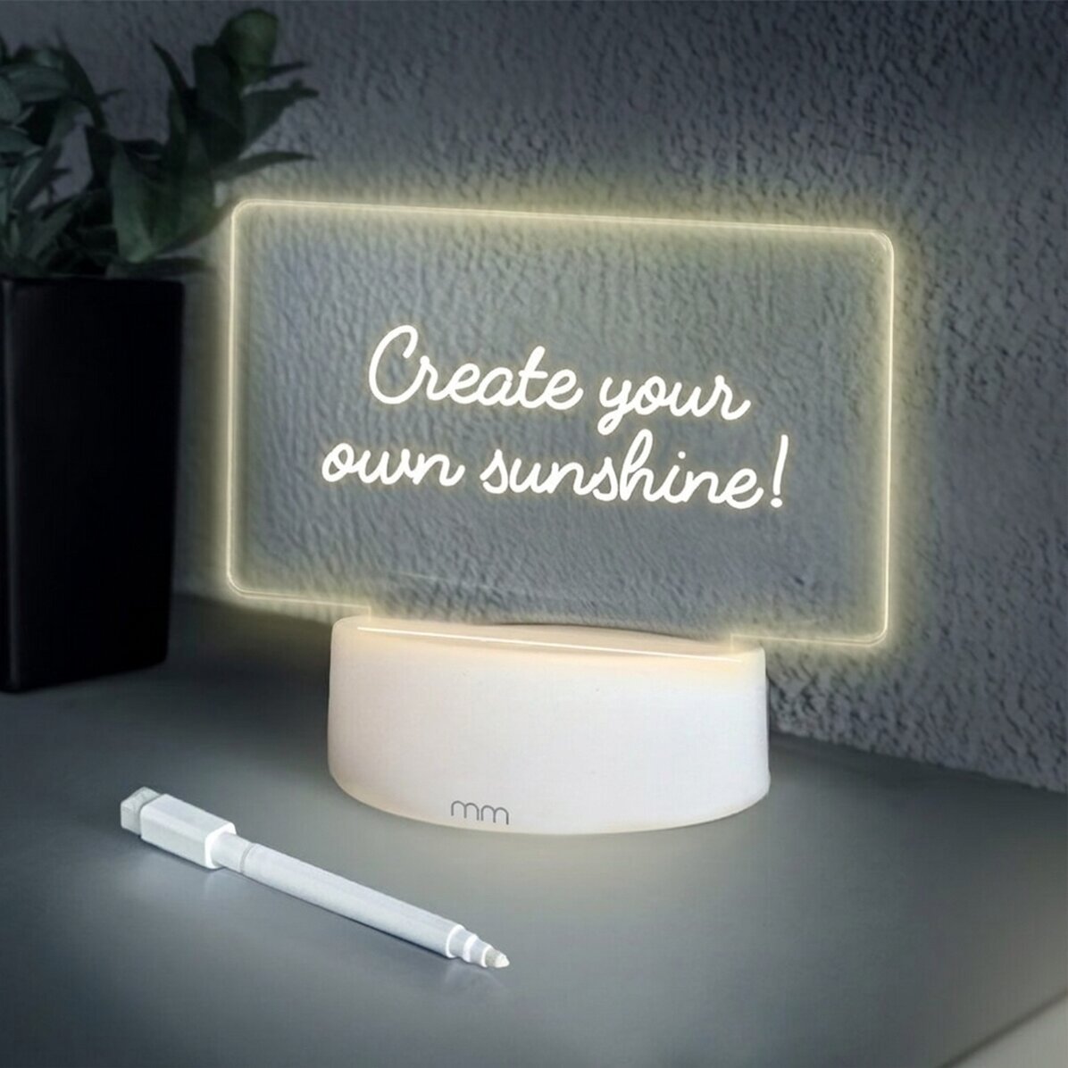 Lámpara de noche LED/pizarra luminosa para mensajes