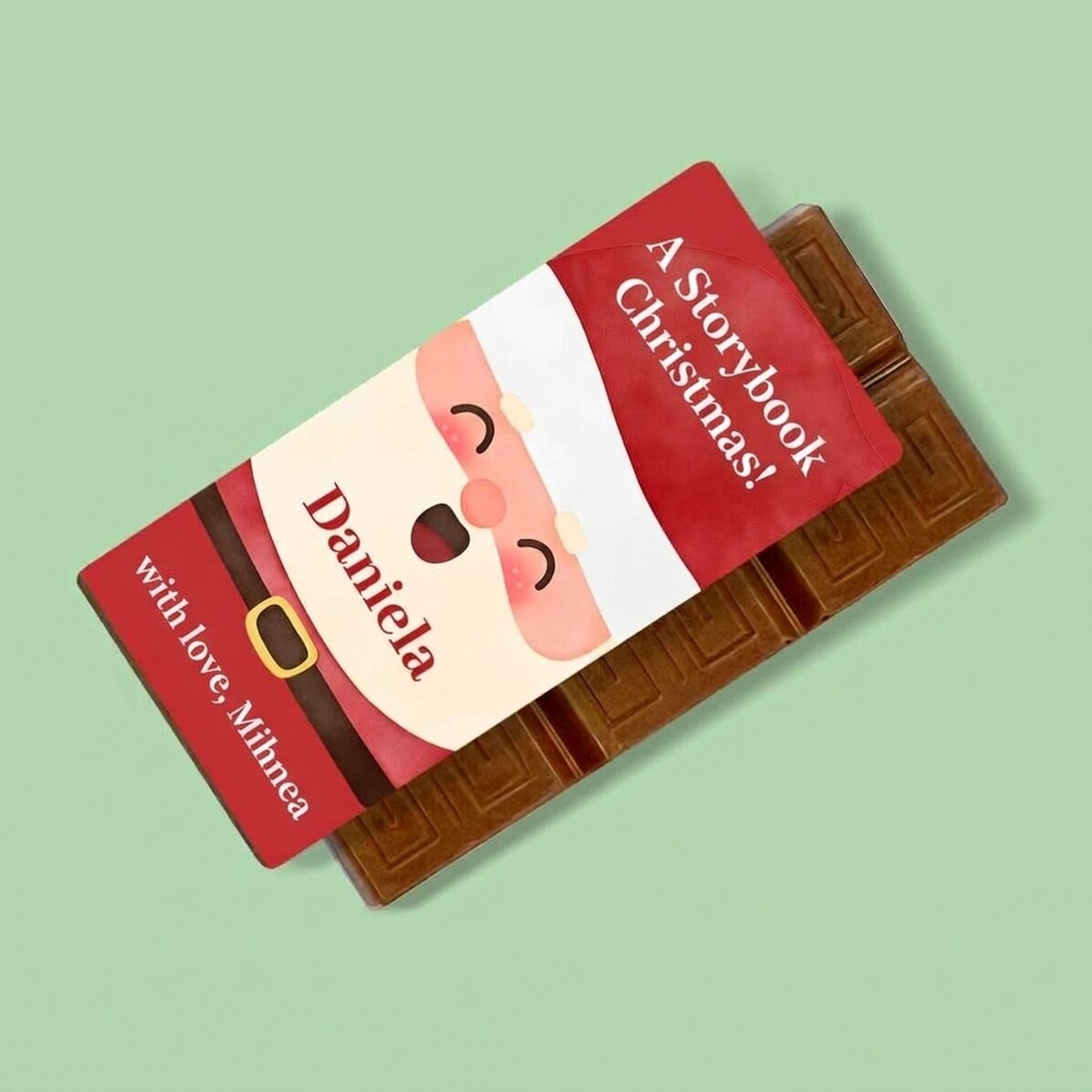 Mini tableta de chocolate personalizada con texto: Papá Noel