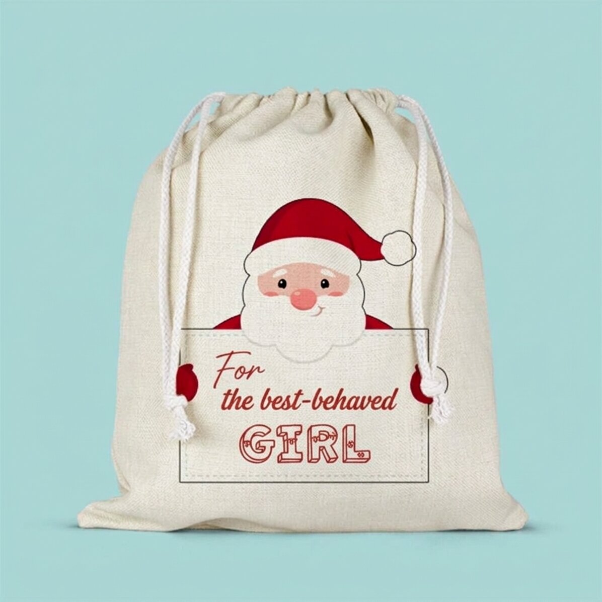 Bolsita mediana para regalos personalizada con texto - De Papá Noel
