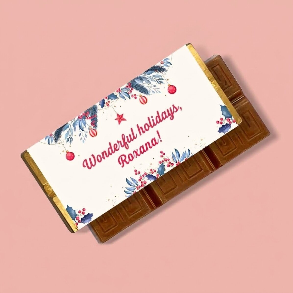 Mini tableta de chocolate personalizada con texto - Navidad