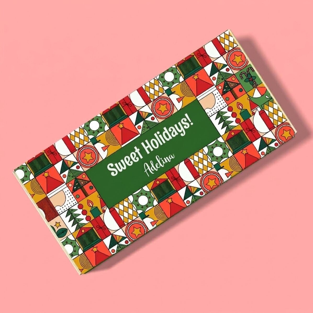 Chocolate personalizado con mensaje - Geometric Christmas