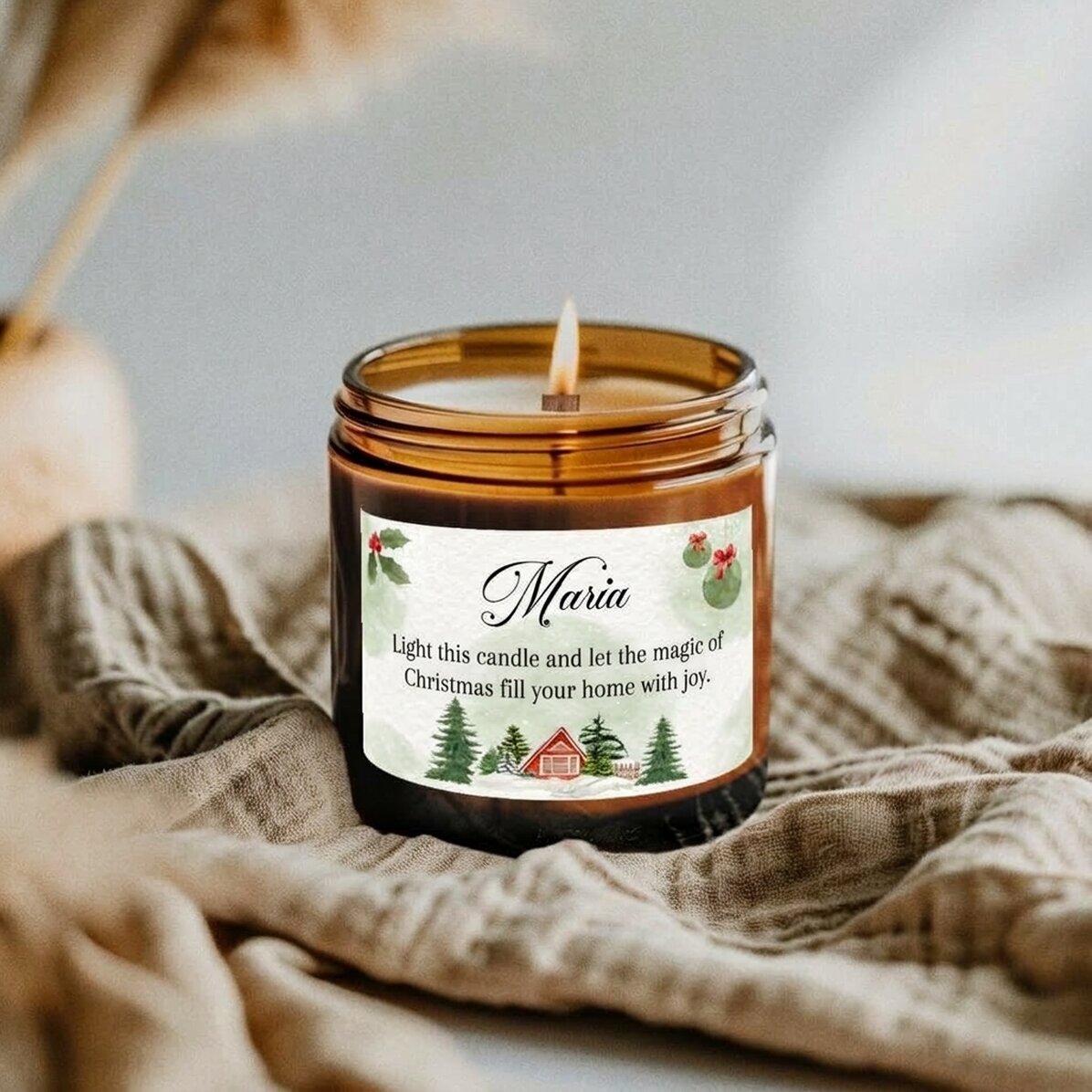 Vela pequeña perfumada personalizada con texto - Winter