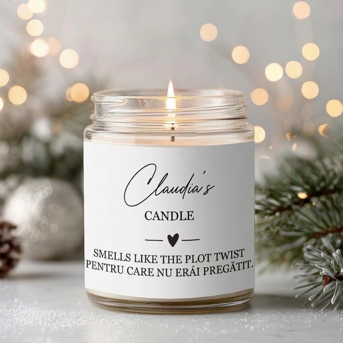 Vela grande perfumada personalizada con texto - Huele a