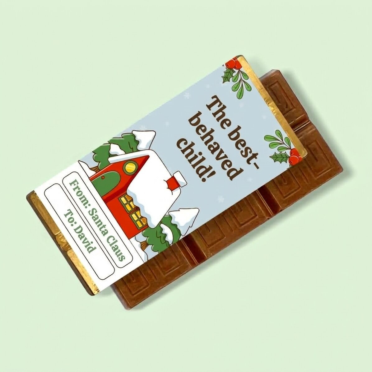 Mini tableta de chocolate personalizada con mensaje - Navidad