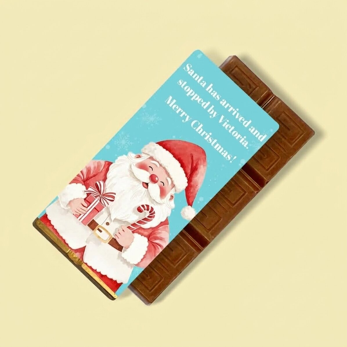 Mini tableta de chocolate personalizada con mensaje - Cute Santa