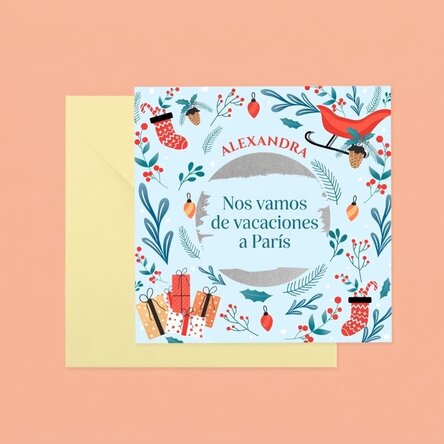 Tarjeta rasca y gana personalizada con mensaje - Navidad