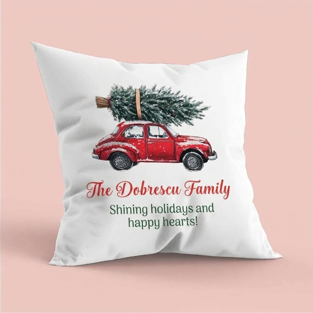 Cojín personalizado con mensaje - Navidad vintage