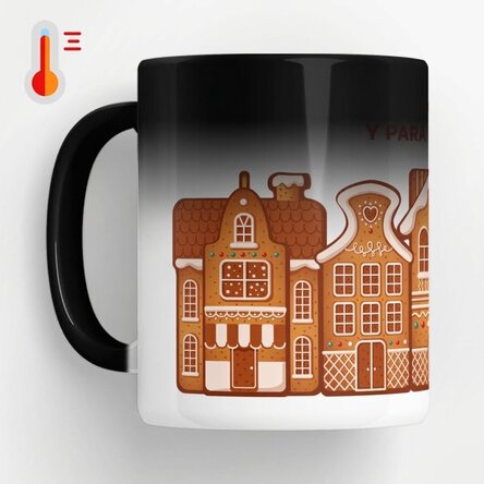 Taza termosensible personalizada con mensaje - Gingerbread