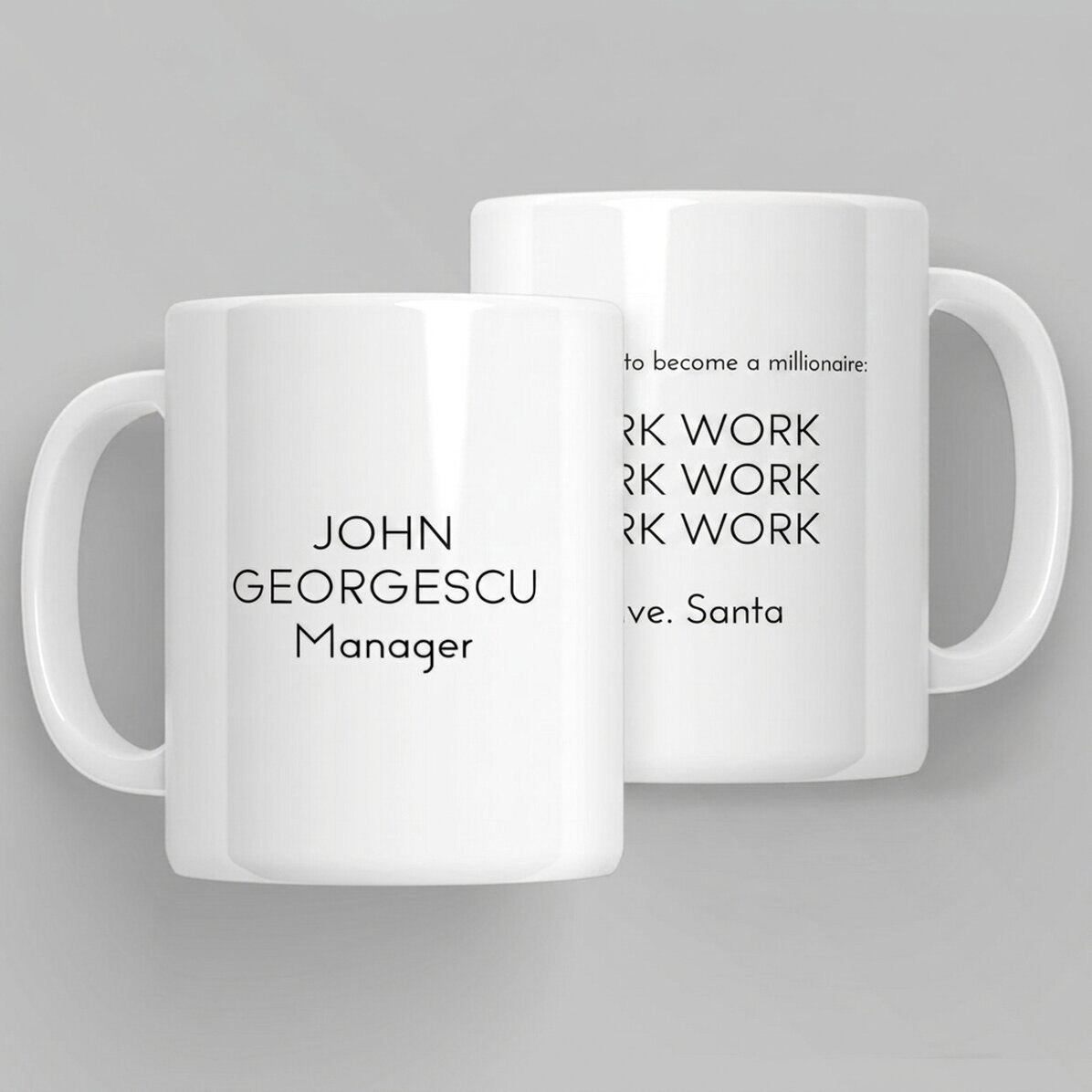 Taza personalizada con mensaje: «Millonario»