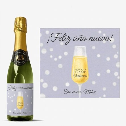 Copa mediana de vino espumoso personalizada con texto - Copa de champán