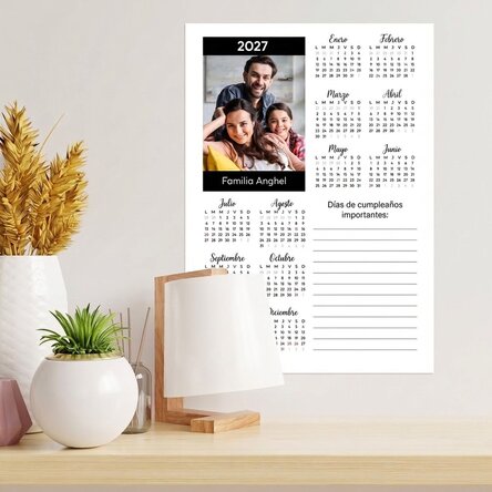 Póster calendario personalizado con una foto y un mensaje - Notite