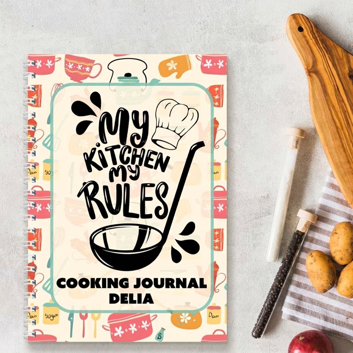Cuaderno personalizado con mensaje - Diario de cocina