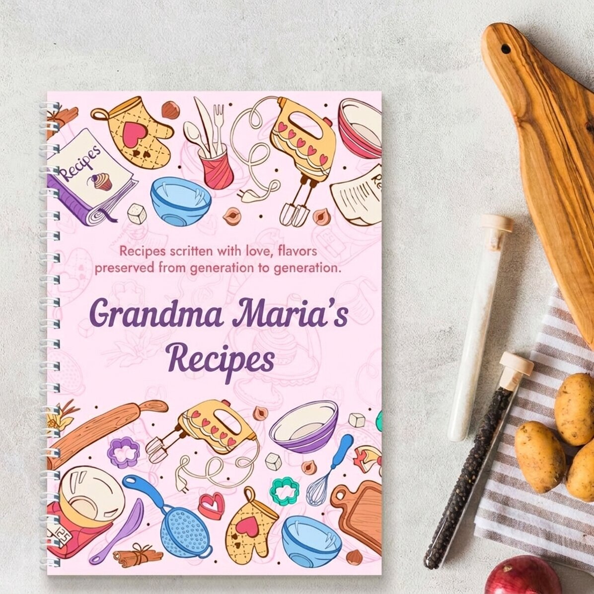 Cuaderno personalizado con mensaje - Recetas