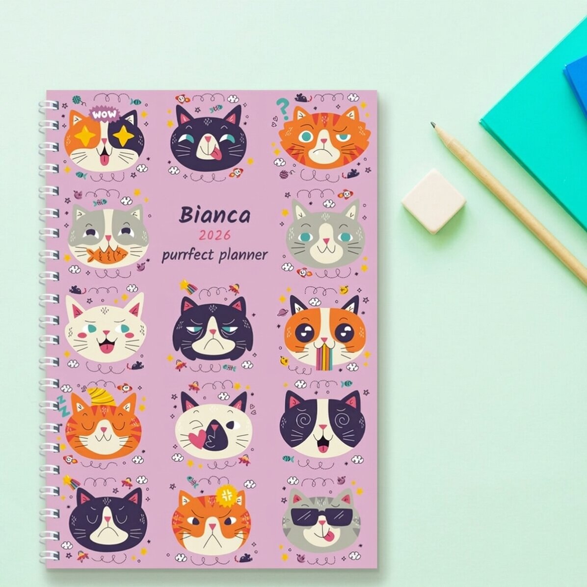 Cuaderno personalizado con texto - Gatos