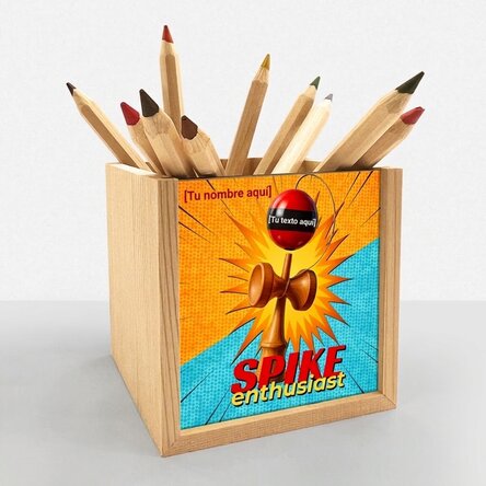 Portalápices personalizado con texto - Spike Enthusiast