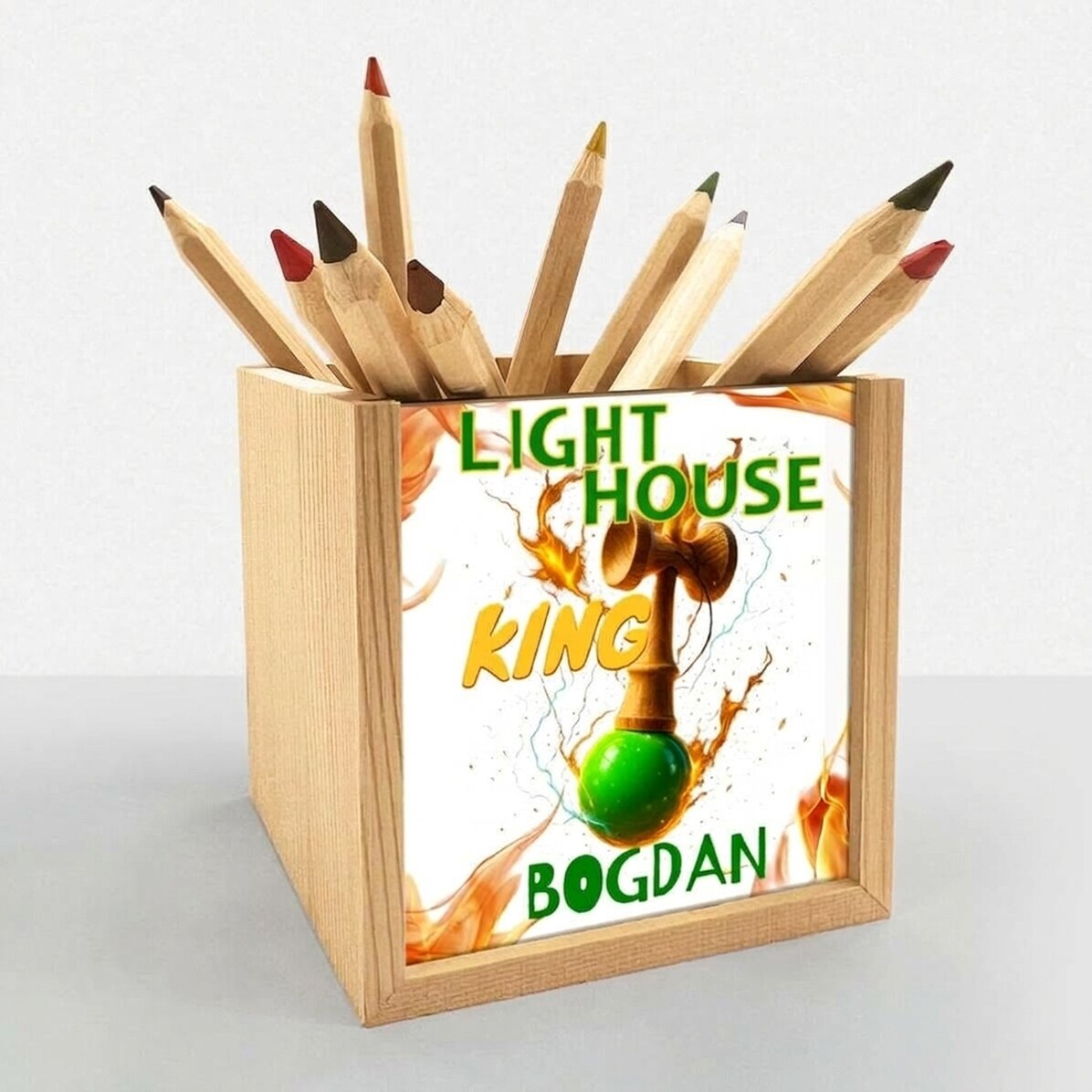 Portalápices personalizado con texto - Lighthouse King