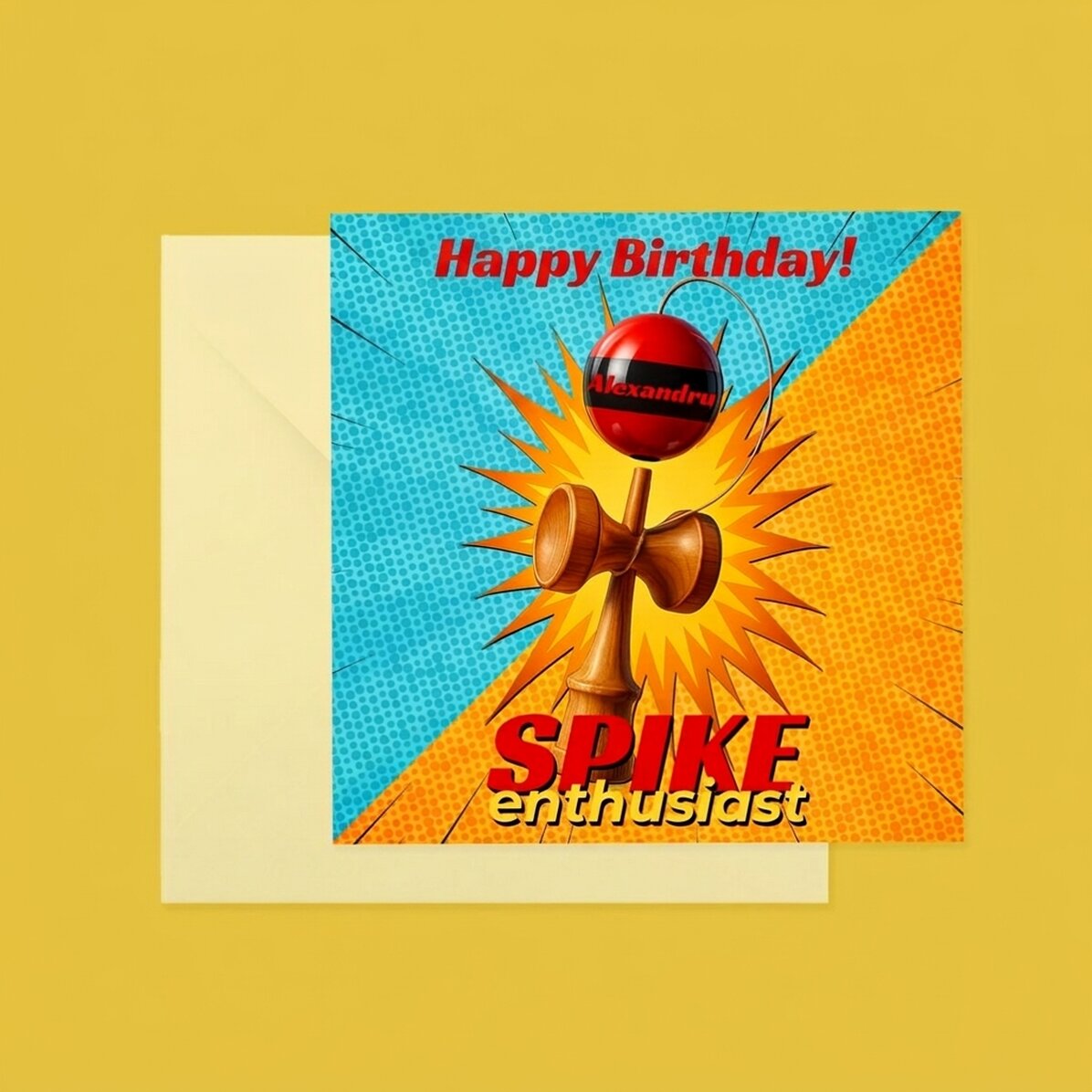 Tarjeta cuadrada personalizada con texto - Spike Enthusiast