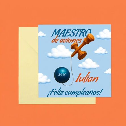 Tarjeta cuadrada personalizada con texto - Airplane Master