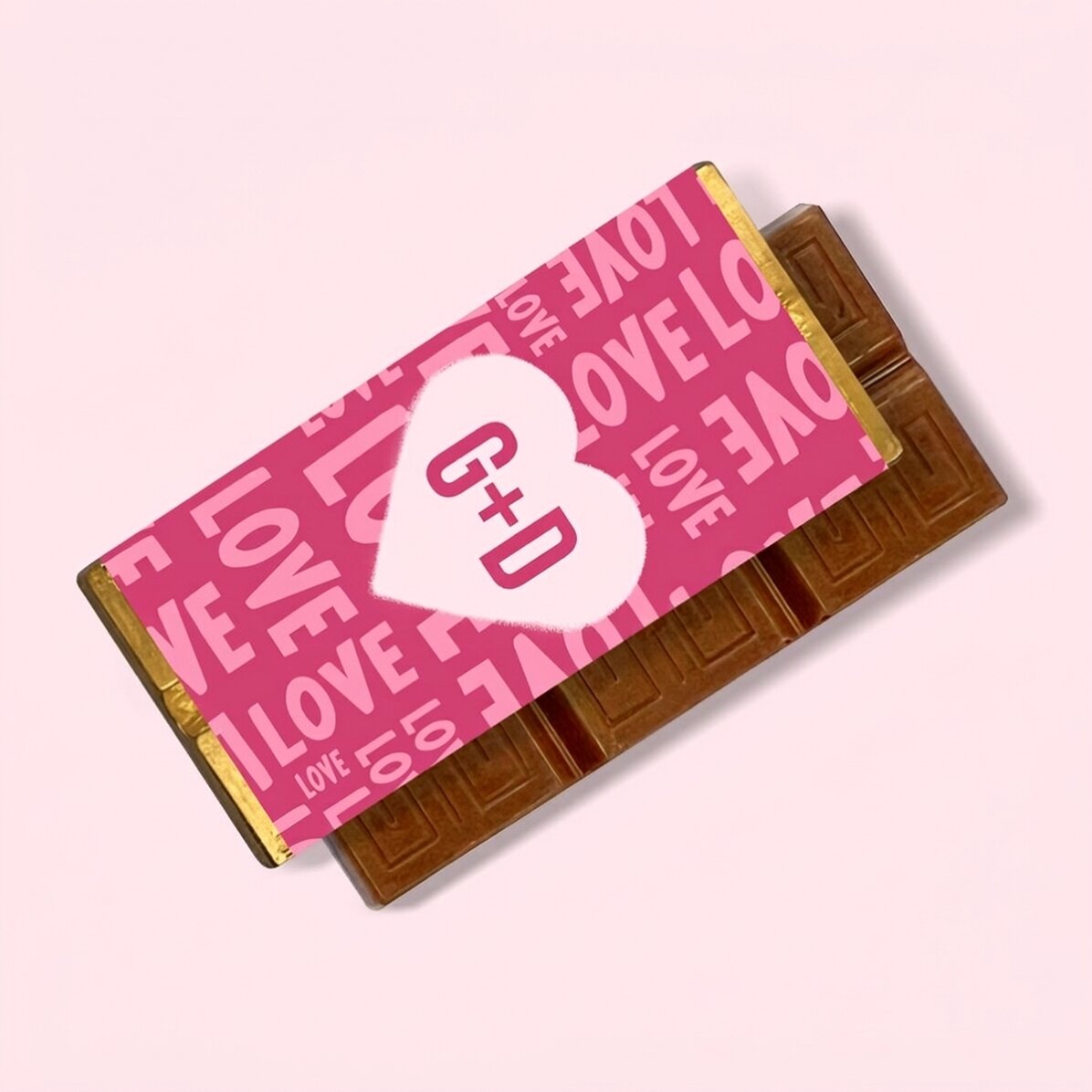 Mini tableta de chocolate personalizada con iniciales - Corazón