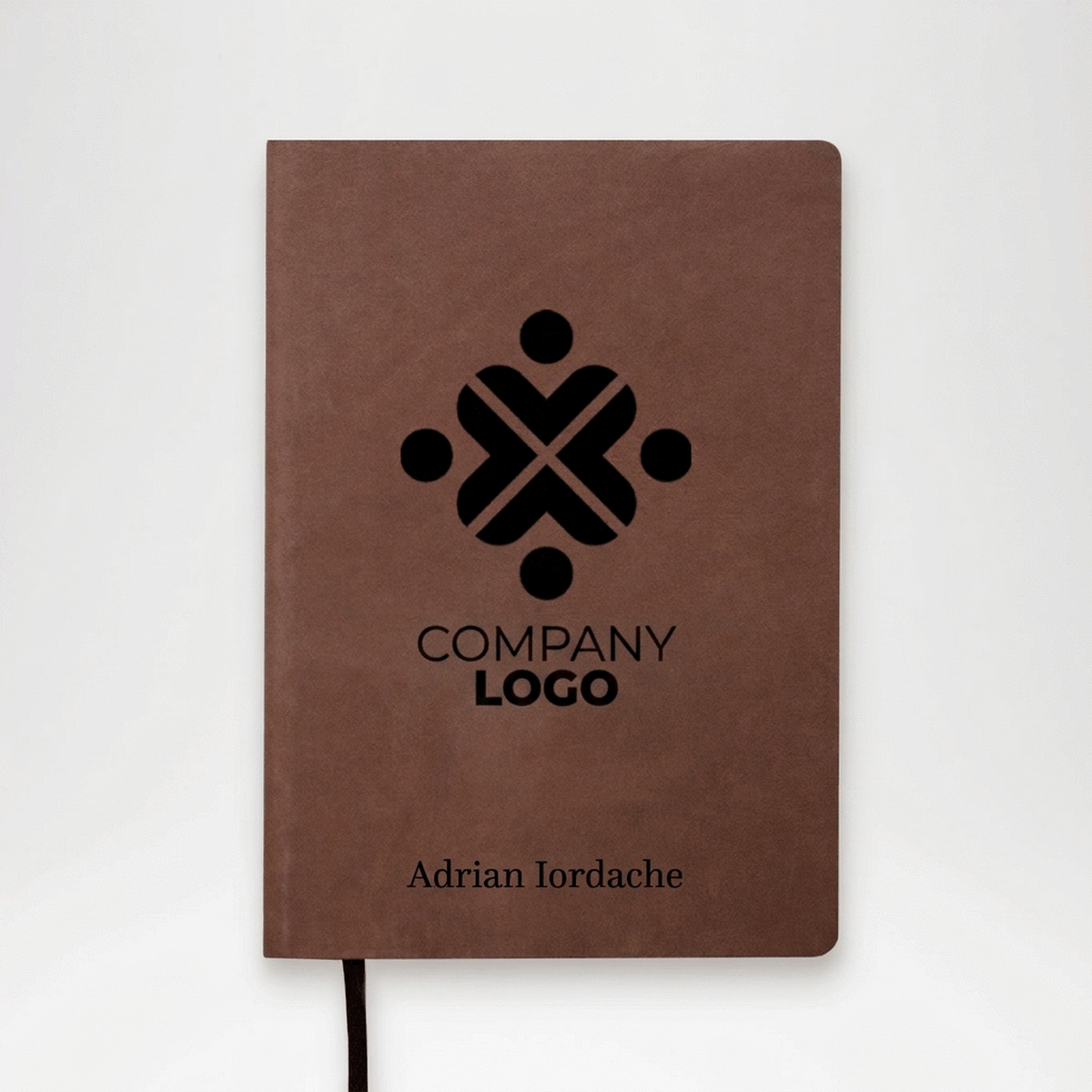 Agenda de piel personalizada con nombre y logotipo