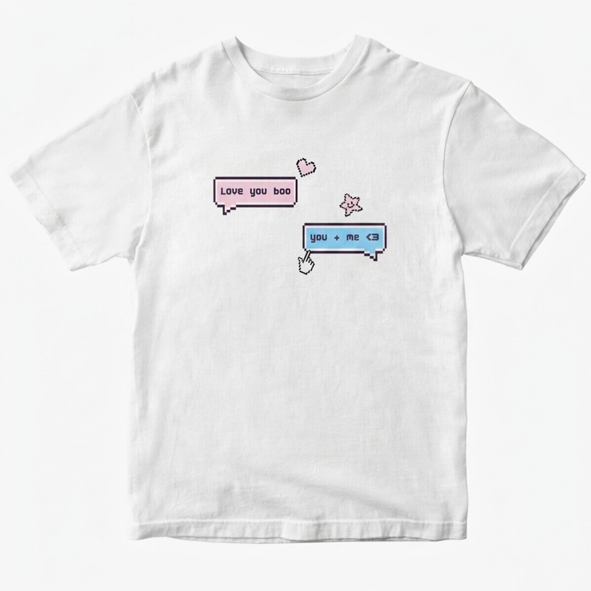 Camiseta de algodón personalizada con texto - Pixel Chat