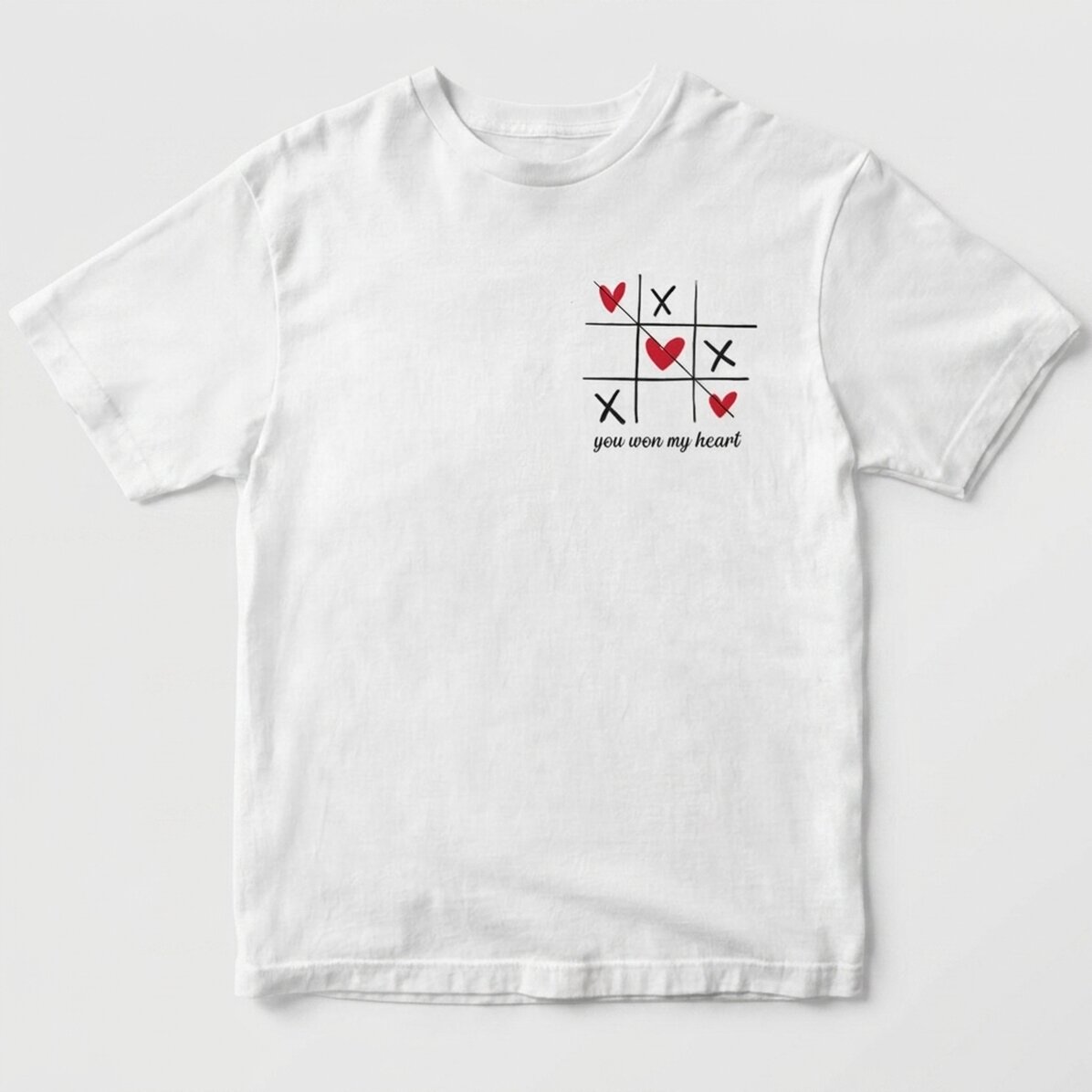 Camiseta de algodón personalizada con texto: «Corazón»