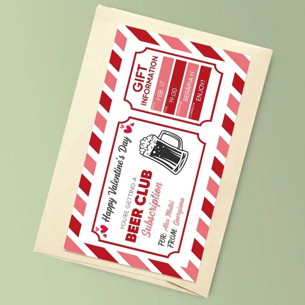 Tarjeta personalizada con texto - Beer Club