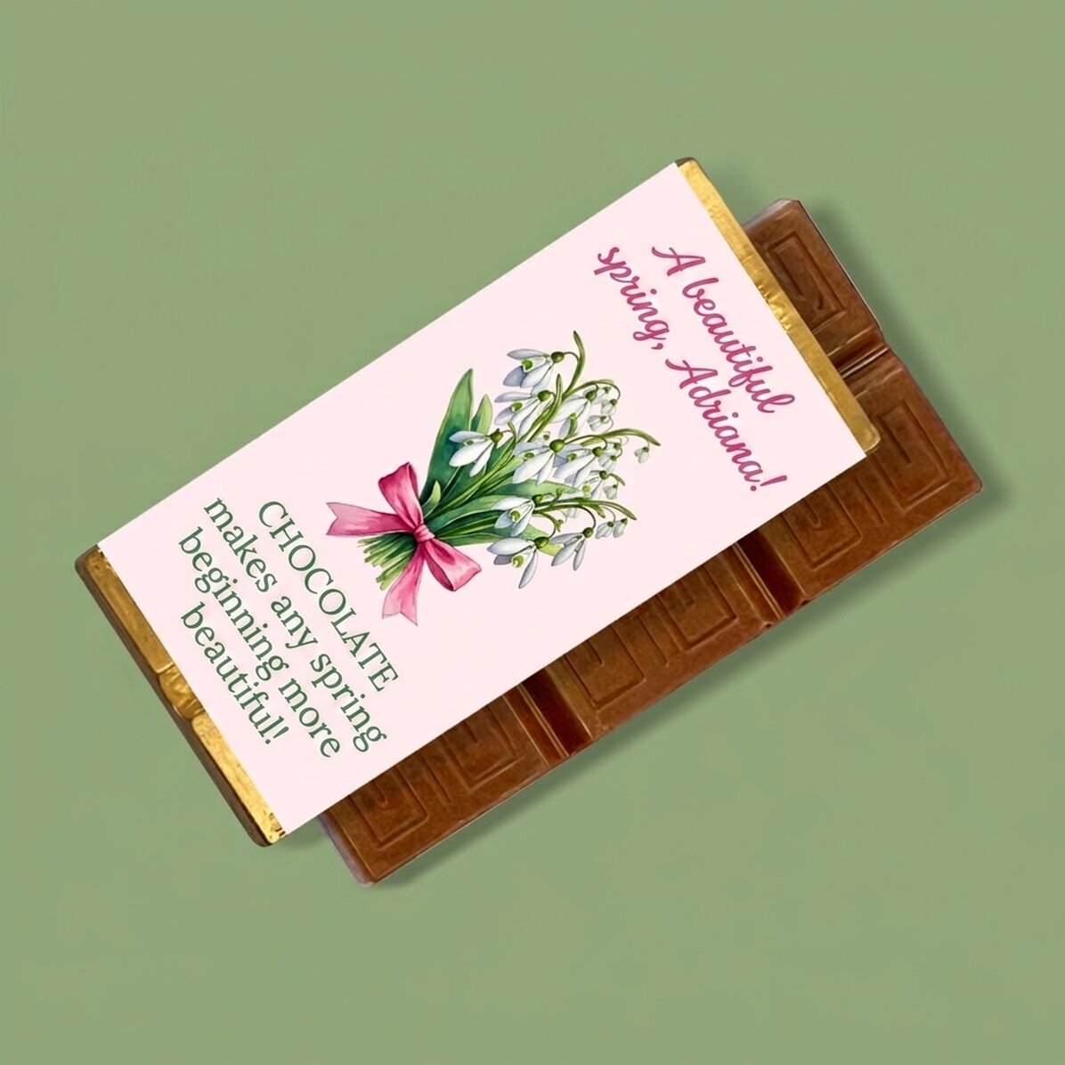 Mini tableta de chocolate personalizada con mensaje - Primavera