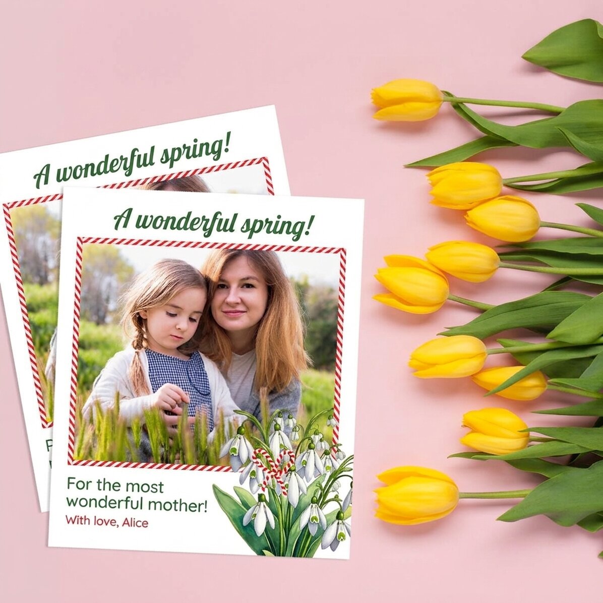 Foto personalizada de 10 x 12 cm con una imagen y un texto - Primavera