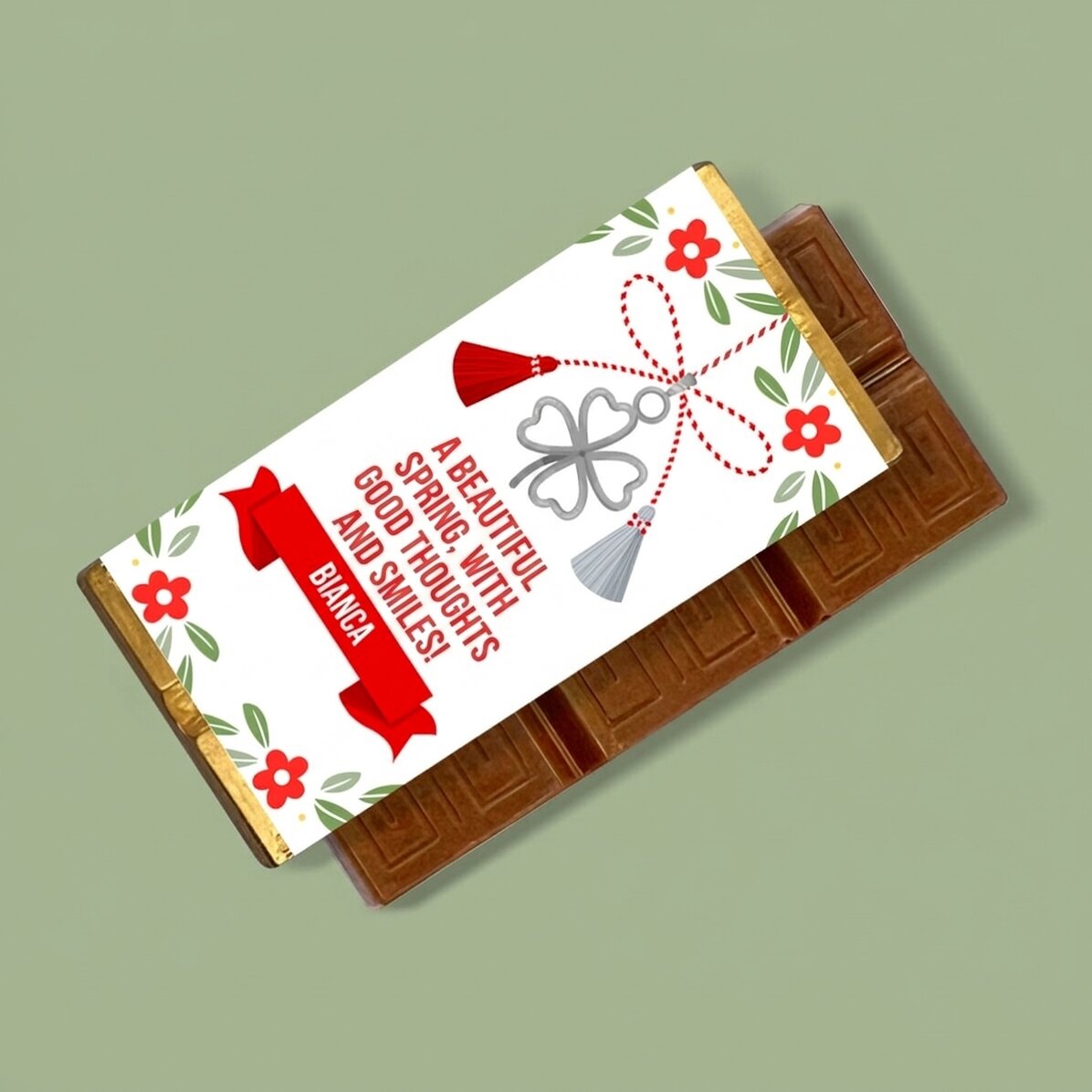 Mini tableta de chocolate personalizada con texto