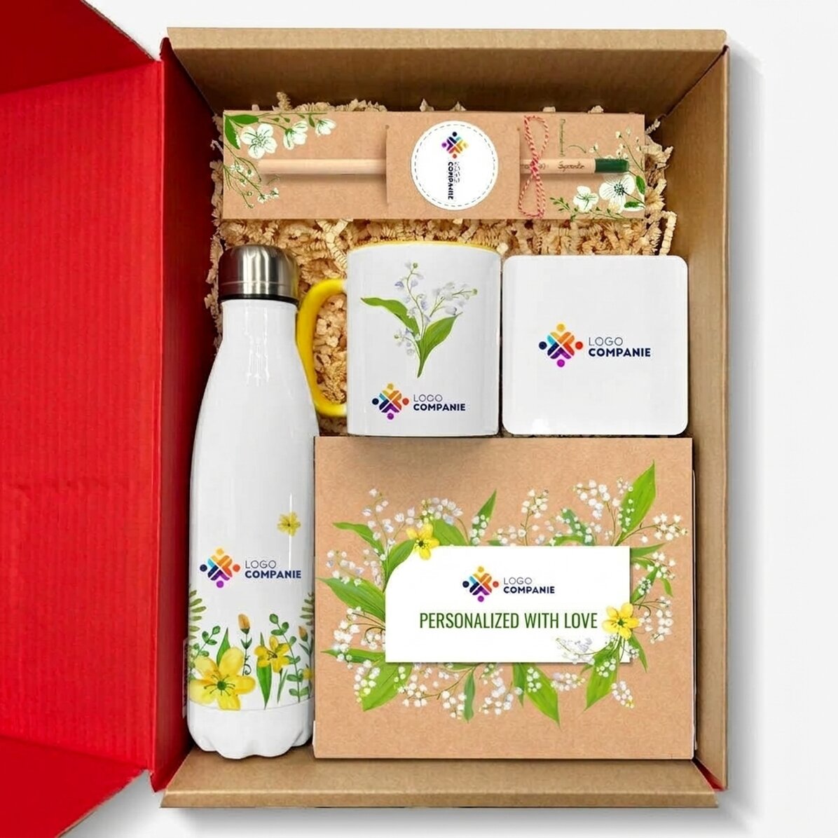 Lote de regalo personalizado con logotipo: 1 y 8 de marzo