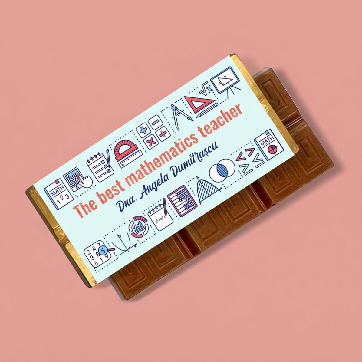 Mini tableta de chocolate personalizada con mensaje - Matemáticas