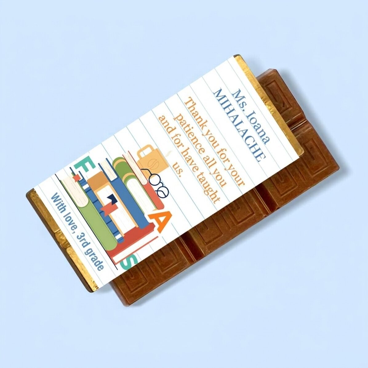 Mini tableta de chocolate personalizada con texto - Idioma rumano