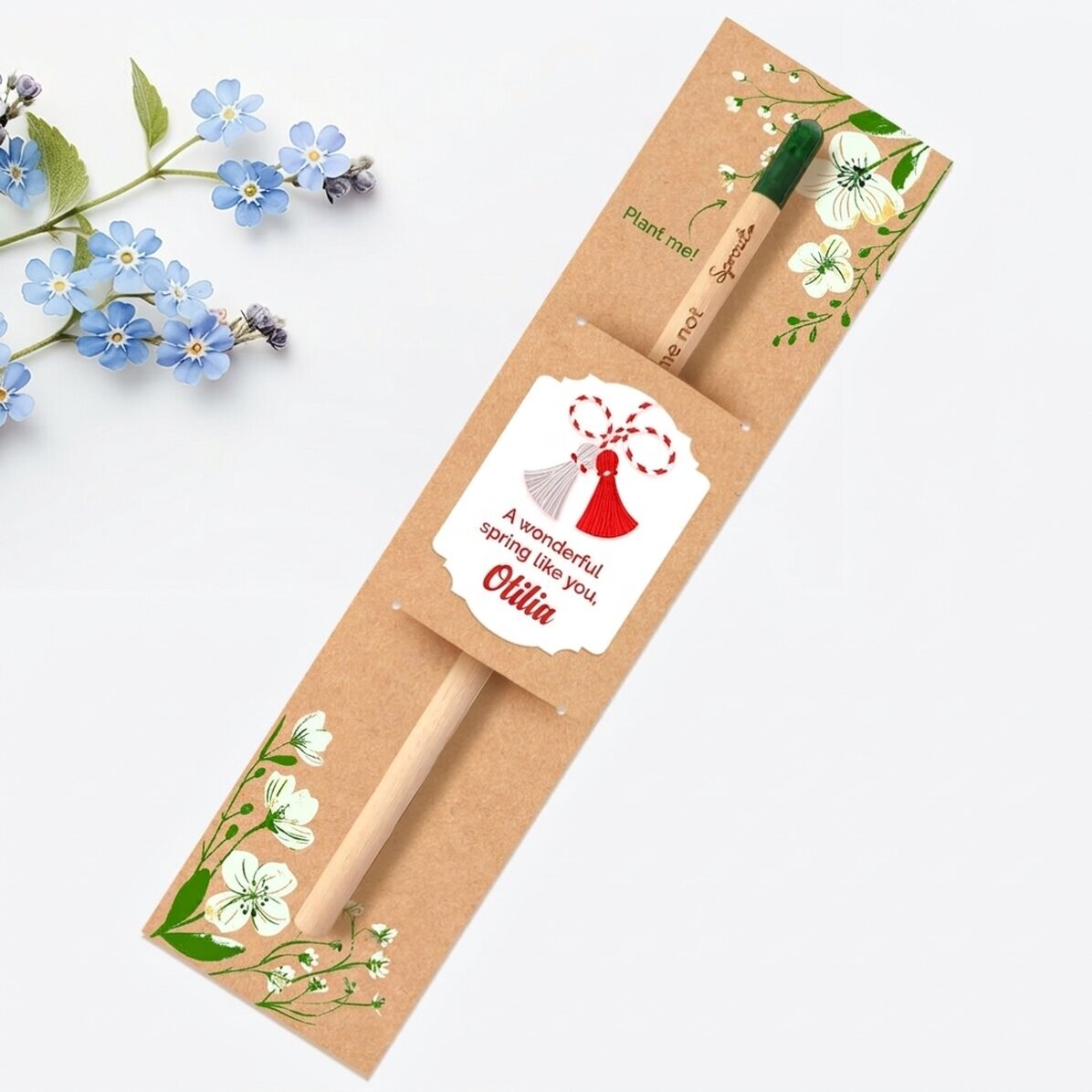 Lápiz plantable personalizado con mensaje