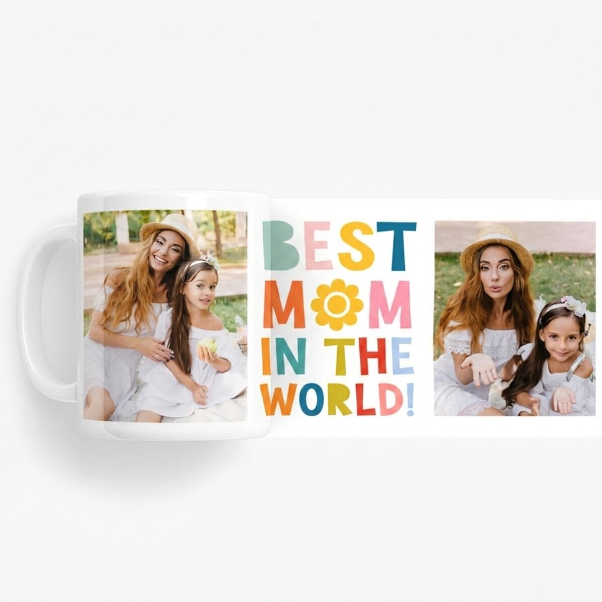 Taza personalizada con 2 fotos: «¡La mejor madre del mundo!»