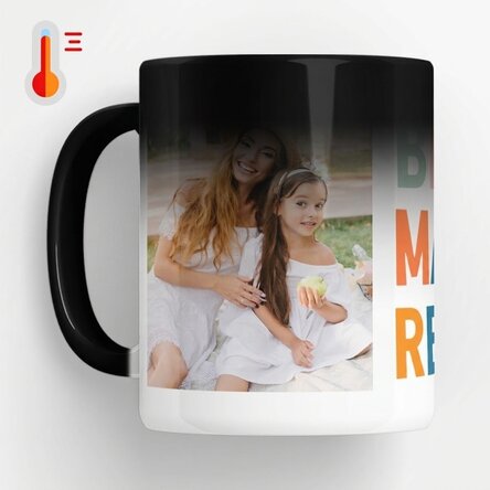 Taza termosensible personalizada con 2 fotos: «¡La mejor madre del mundo!»