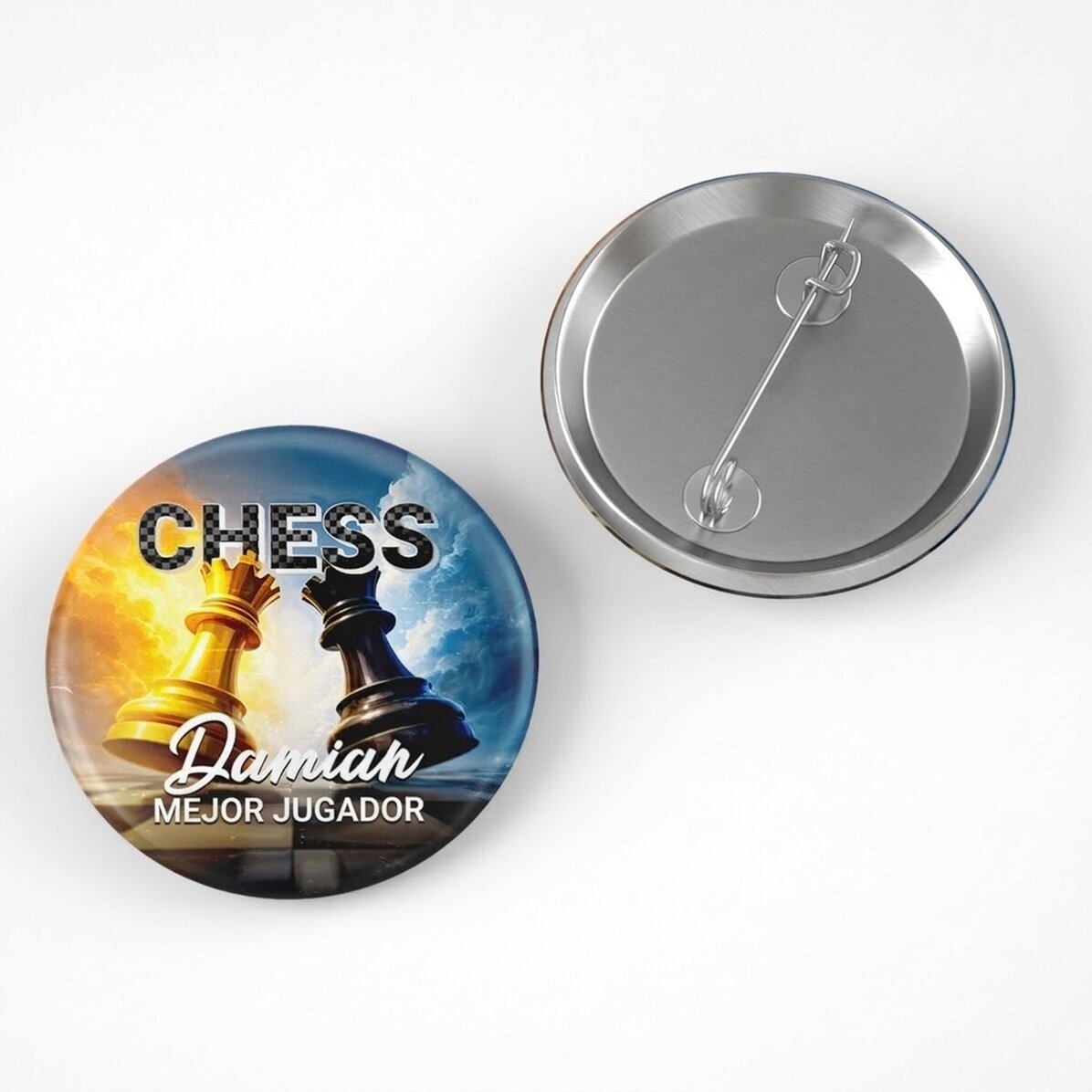 Chapa personalizada con texto - Jugador de ajedrez