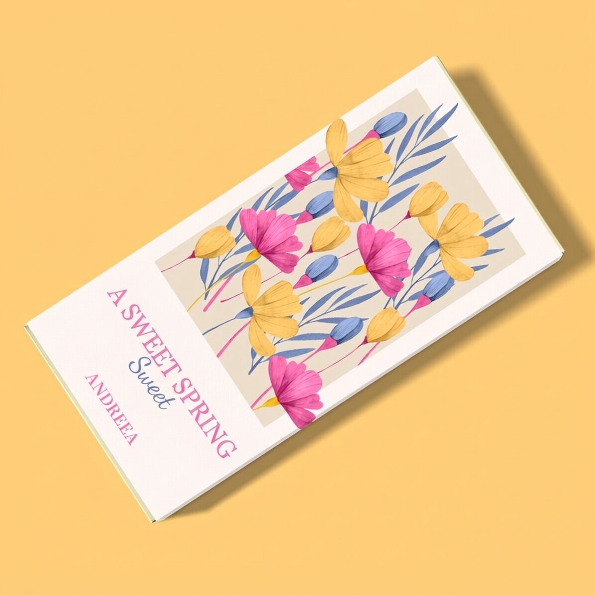 Chocolate personalizado con mensaje: «Flores de primavera»