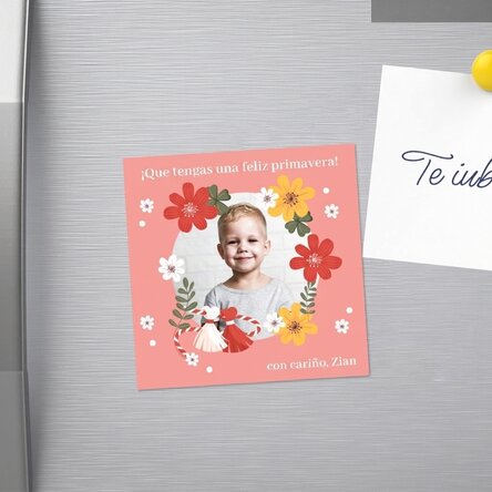 Imán de 10x10 personalizado con una foto y un mensaje - 1 de marzo