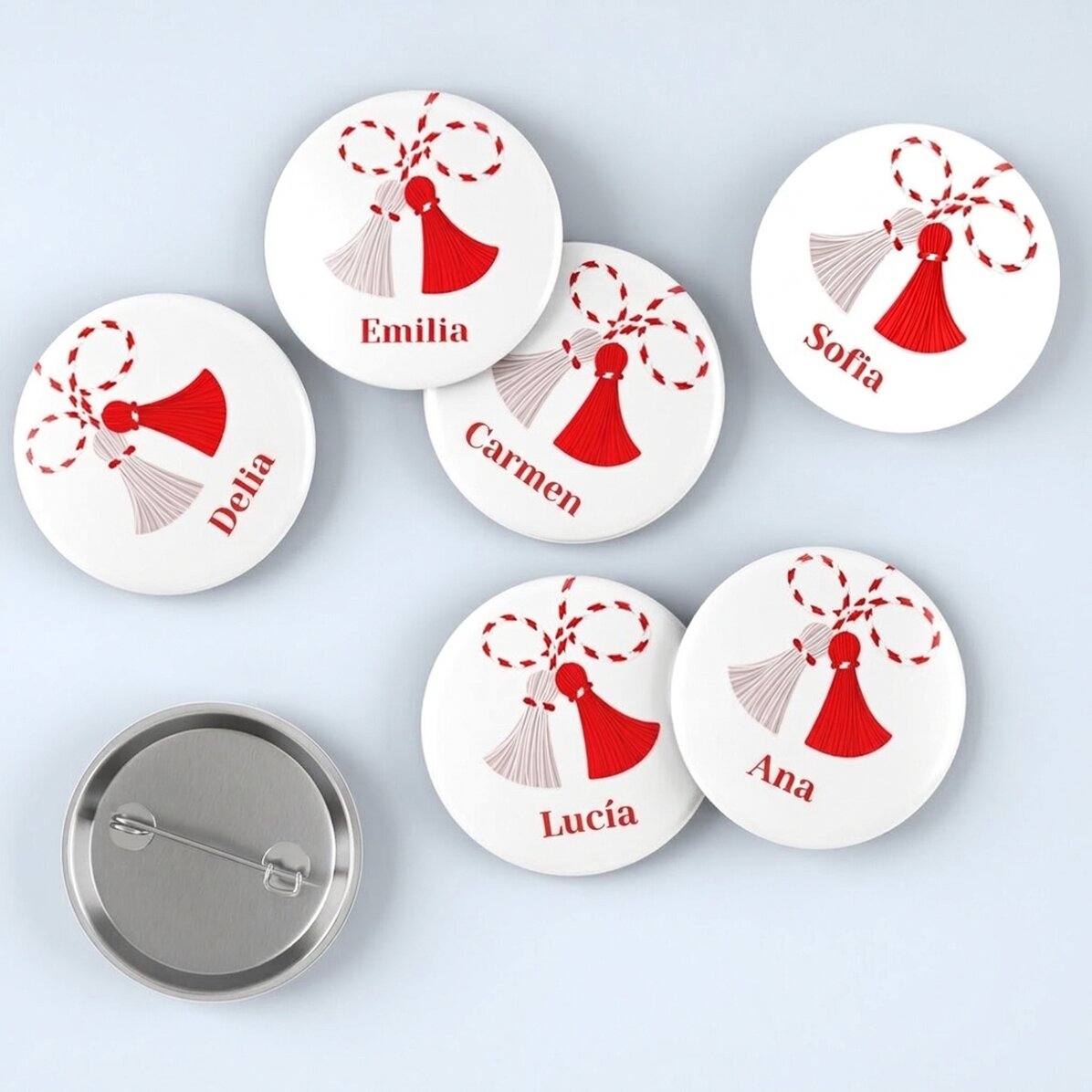 Lote de 6 chapas personalizadas con tu nombre