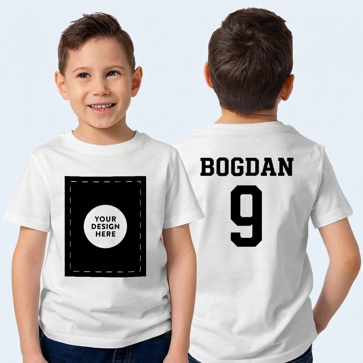 Camiseta de algodón personalizada para niña: en la parte trasera con tu diseño y texto