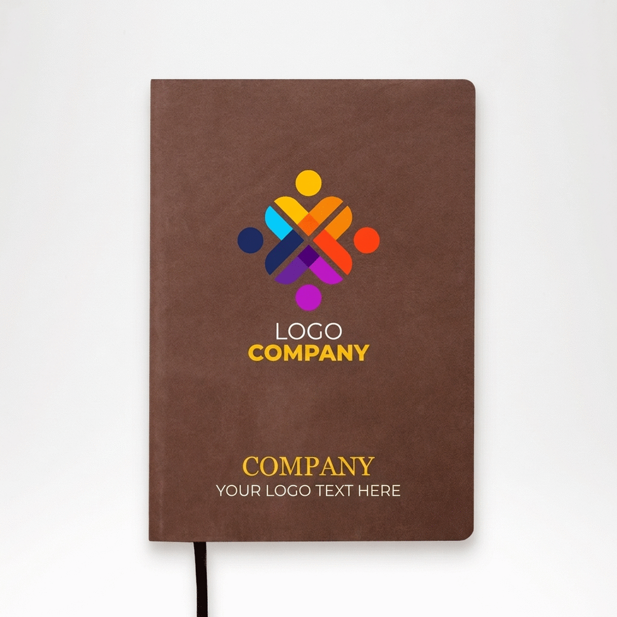 Agenda de piel personalizada a color con logotipo y texto