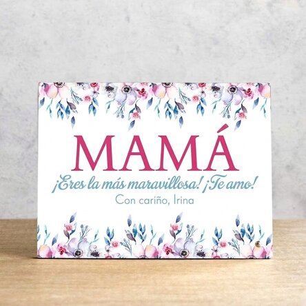 Marco de fotos de escritorio personalizado con texto - Flores