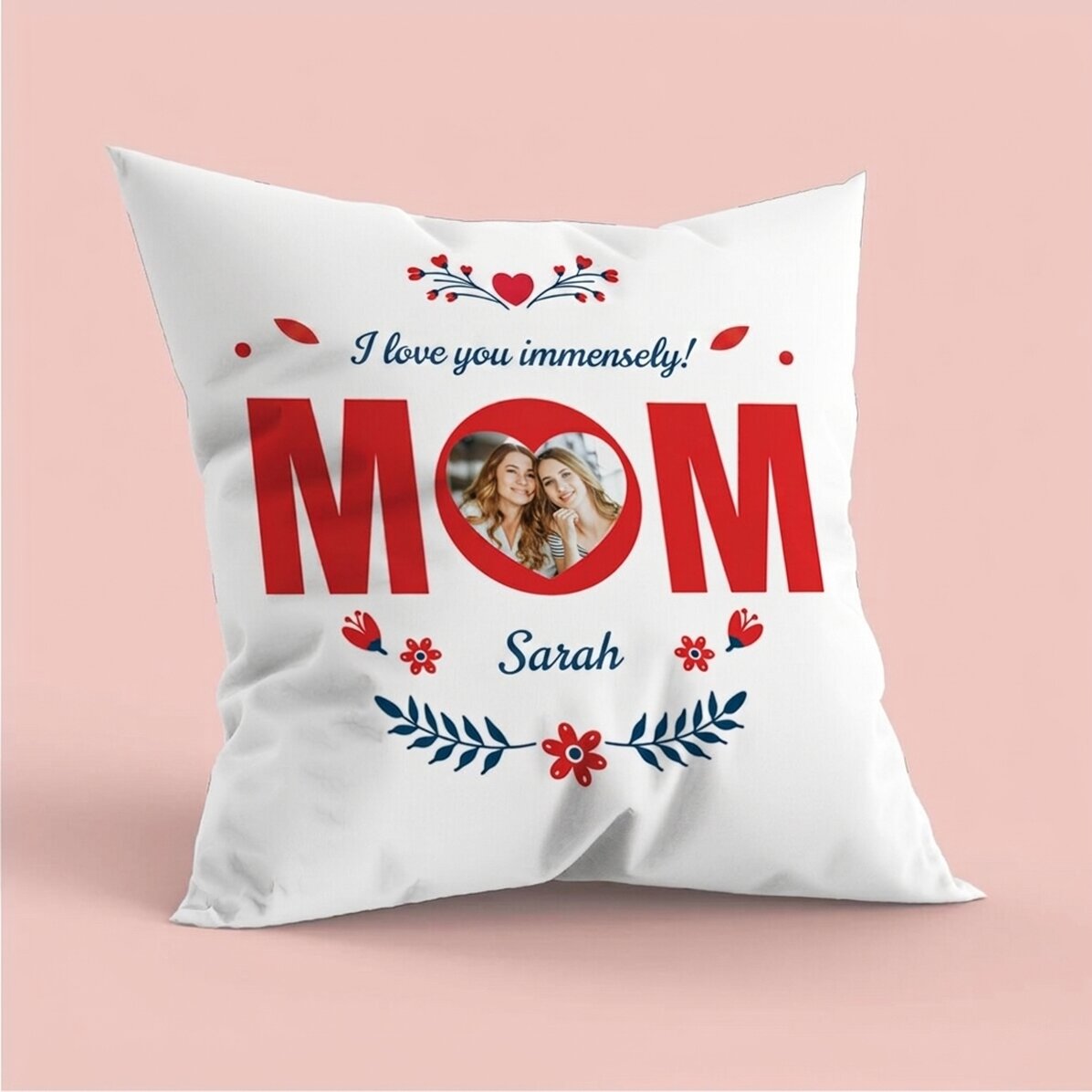 Cojín personalizado con foto y mensaje - Mamá