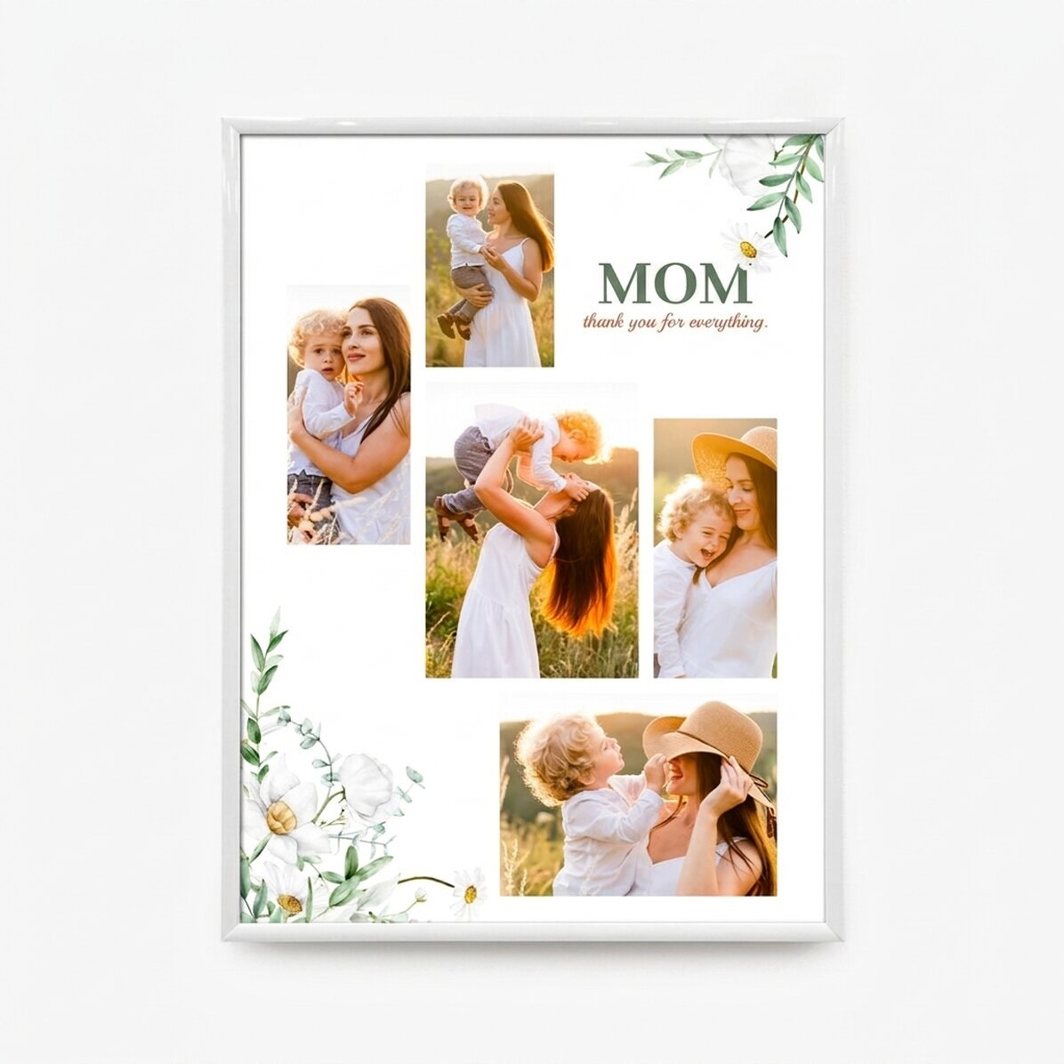 Cuadro personalizado con 5 fotos y texto