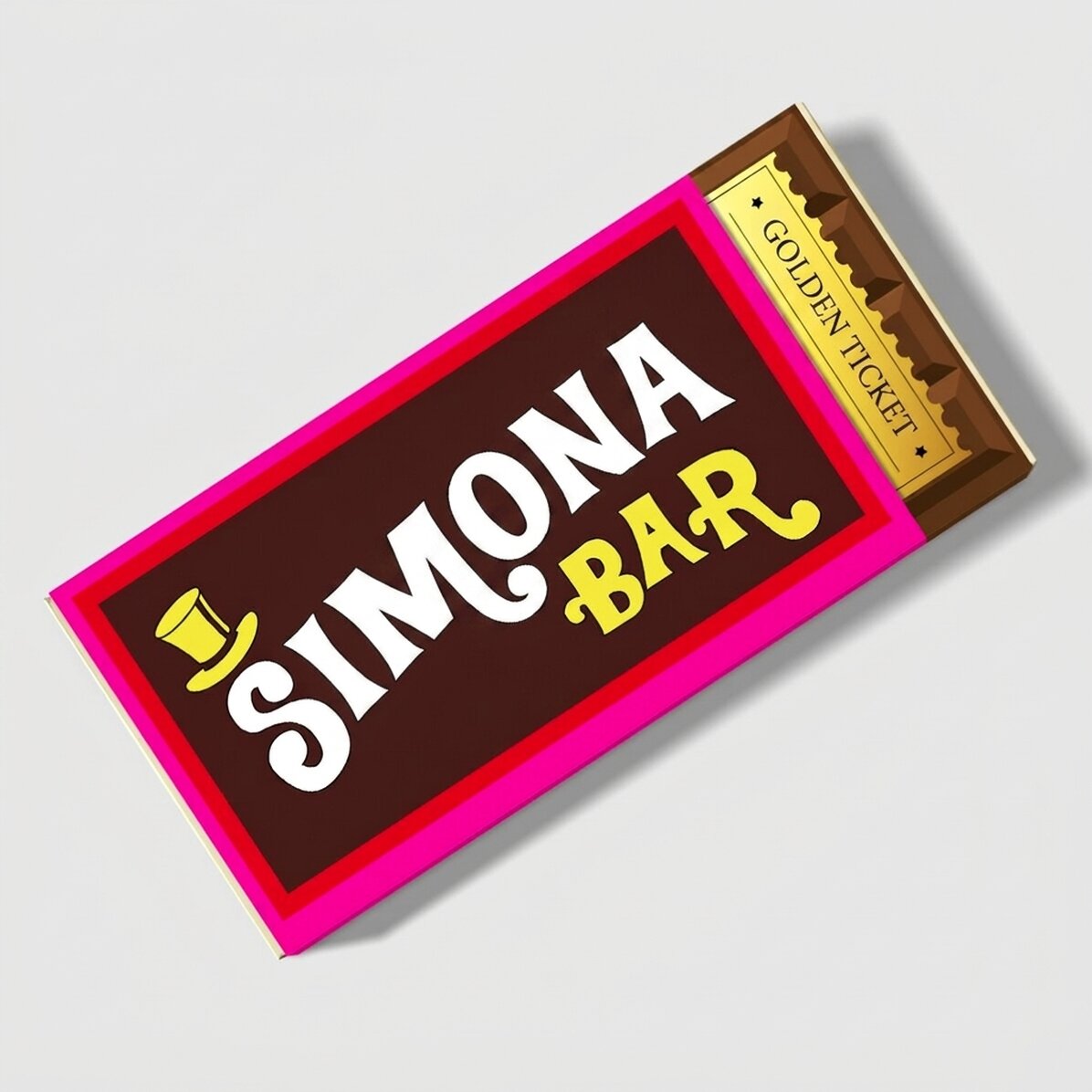 Chocolate personalizado con nombre - Golden ticket