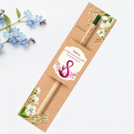 Lápiz plantable personalizado con mensaje - 8 de marzo