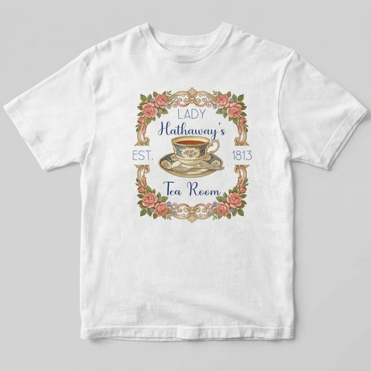 Camiseta de algodón personalizada con texto - Tea House
