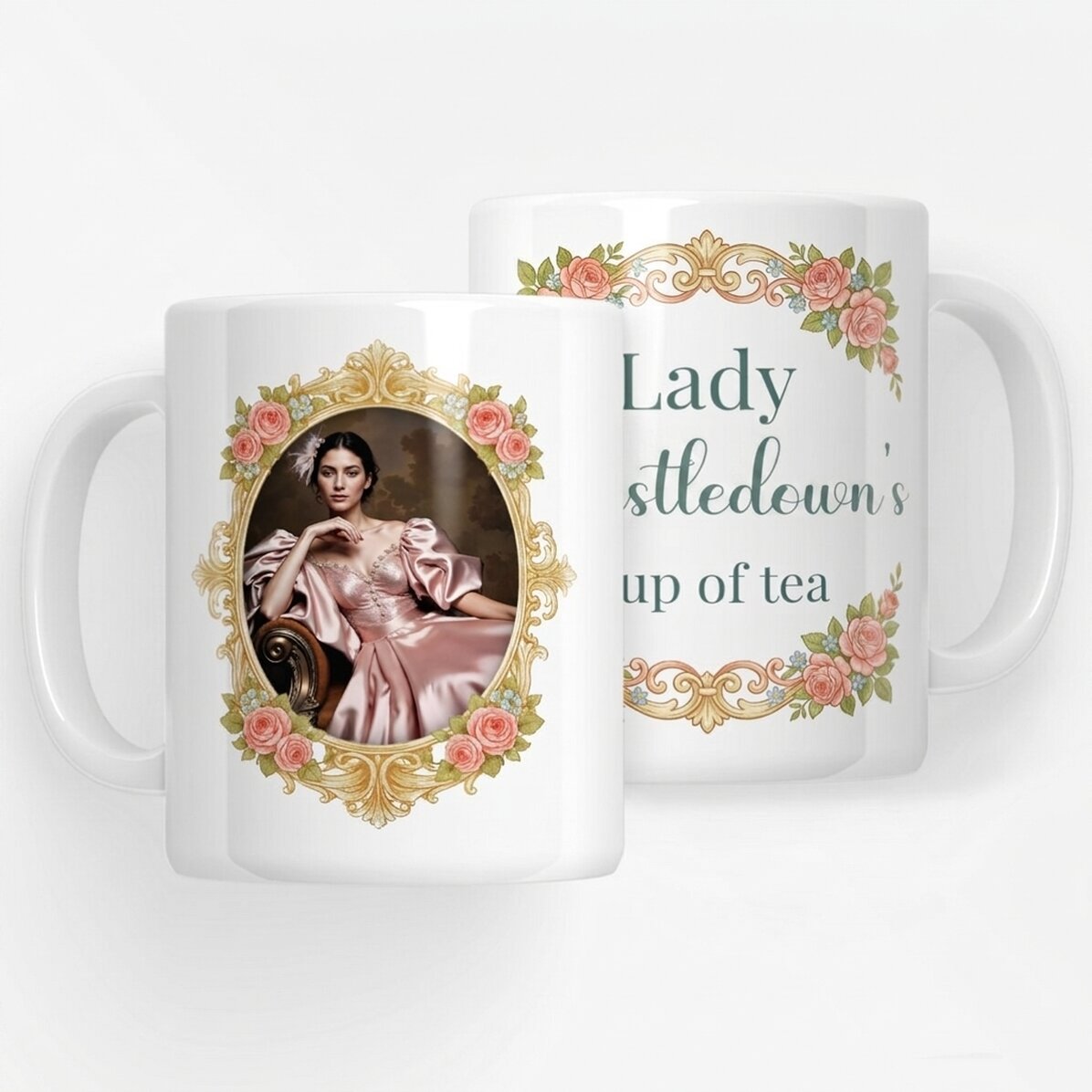 Taza personalizada con foto y texto - Estilo Bridgerton
